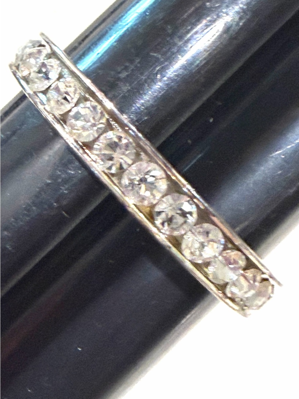 IBB Signed Gold Vermeil Sterling Silver CZ Eternity Band Ring - Size 8